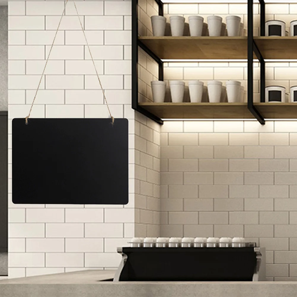 2pcs Wooden Small Mini Double Sided Hanging Chalkboard Lightweight Notice Board for Wall Door Window Display