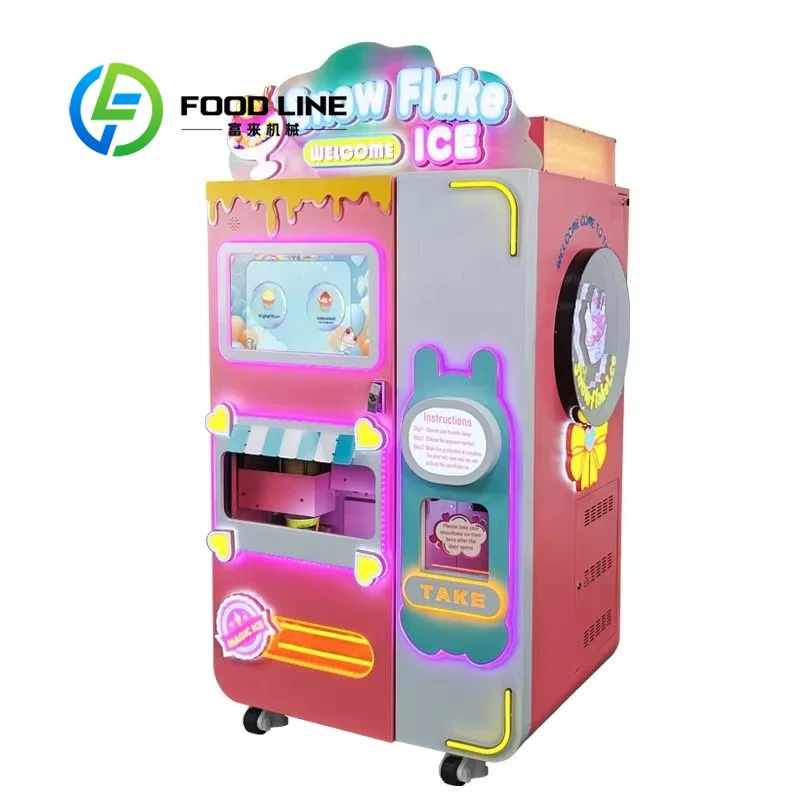 Snow Flake Ice Vending Machine Made For Gym Lobbies Giving Post Workout Refreshment With Hygienic Materials For Safe Consumption