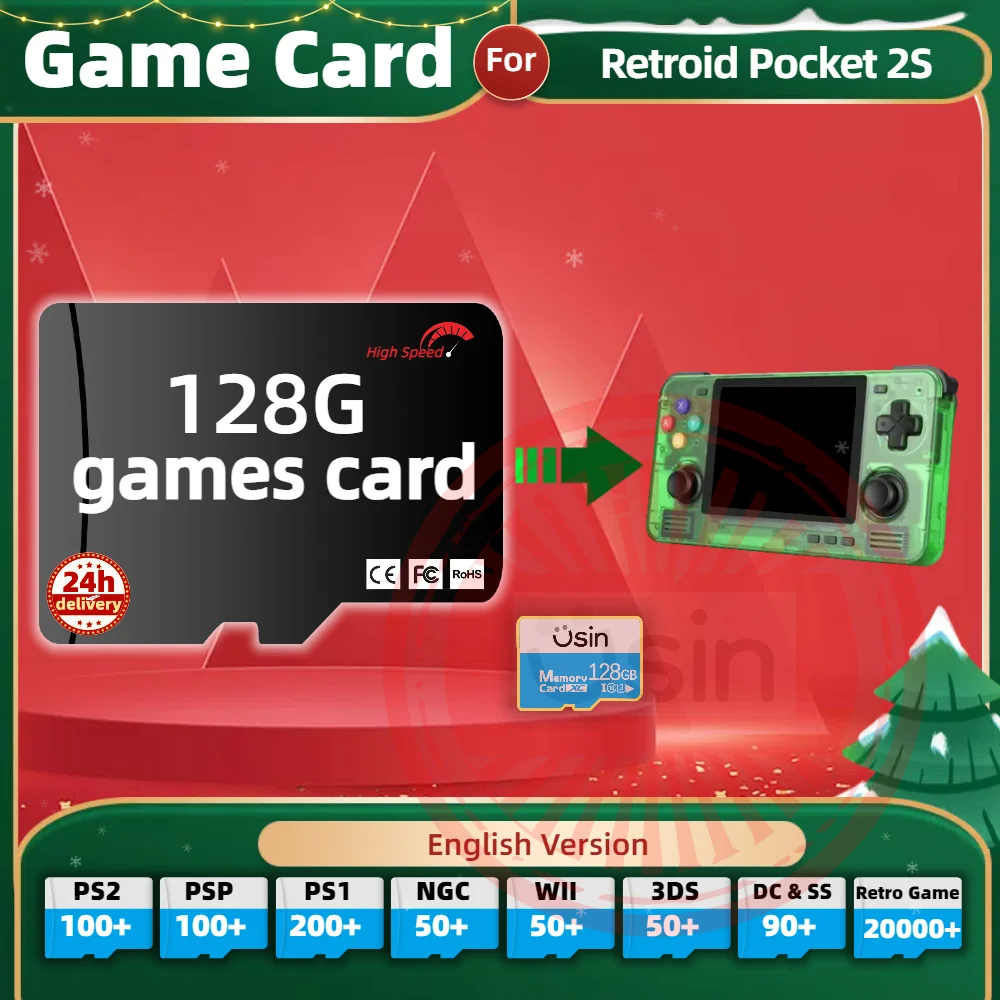 Memory Game Card For Retroid Pocket 2S 5 English version Retro PS2 PSP Games Android Gaming portable Console SD H-SPEED TF 128G