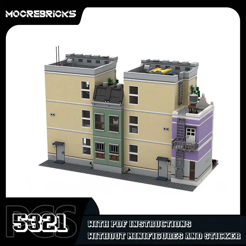 Street View Architecture Police Station Extension Model Building Blocks DIY Assembly Classic Bricks Set Desktop Decorative Toys