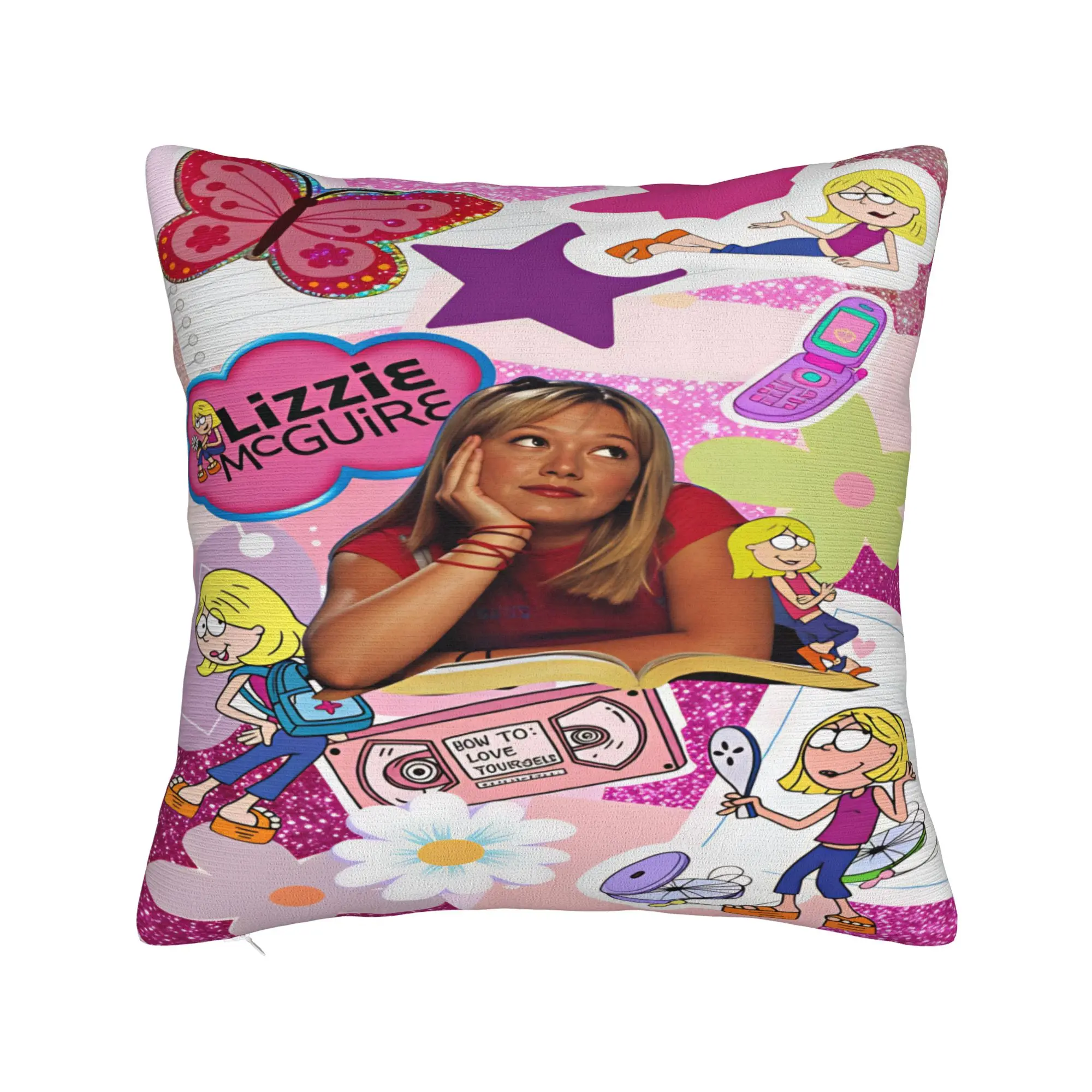 Lizzies Cartoon McGuires Pillow Case  Soft Pillow Cover Kawaii Pillowcases For Sofa Car Home Decor