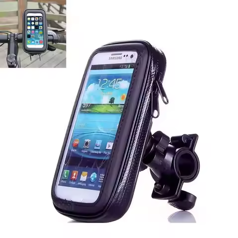 6.4 inch Waterproof Bicycle Phone Holder Stand Motorcycle Handlebar Mount Bag Cases Universal Bike Scooter Cell Phone Bracket