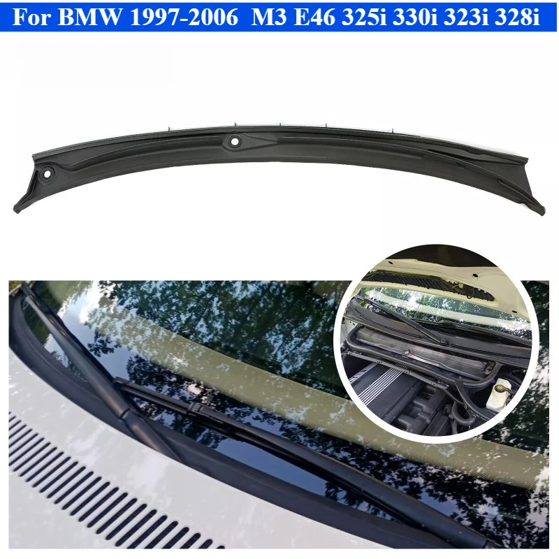 

For BMW E46 1996-2006 4-Door Sedan Windshield Washer Cowl Panel 51718208483 Replacement Cover ABS Fit Exterior Accessories