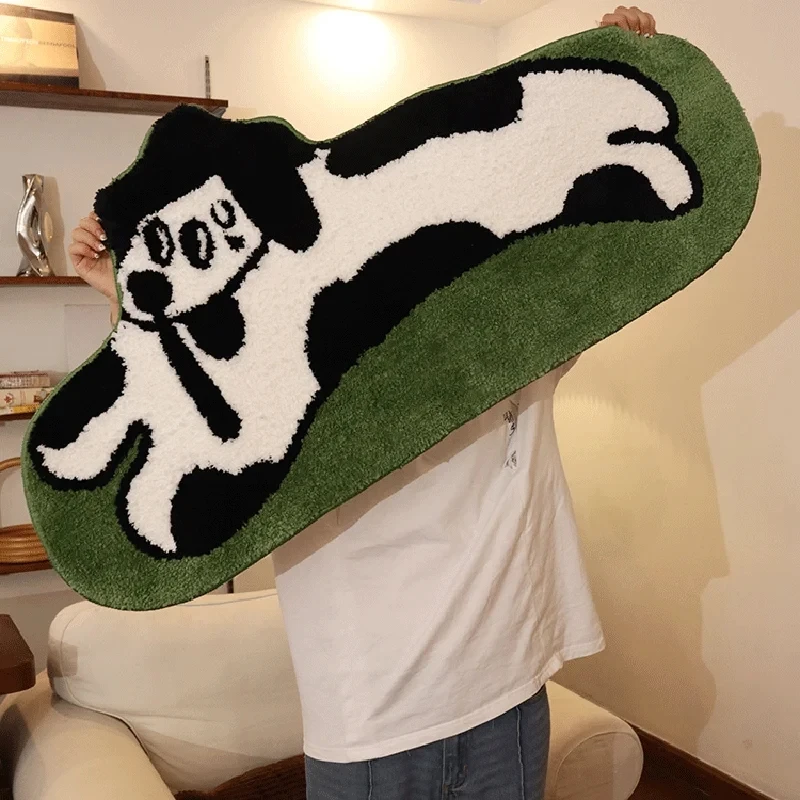 Dog Shaped Home Decor Bedroom Rug Cartoon Animal Carpets Soft Plush And Absorbent Tufted Rectangular Carpet Bath Mat 40X120cm