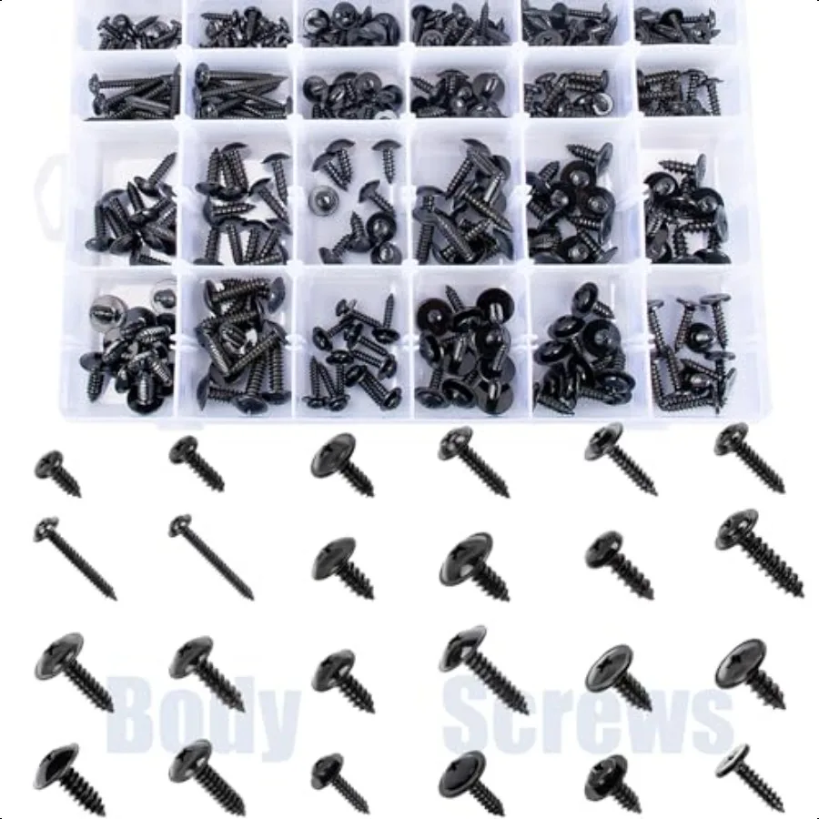 

270pcs Automotive Body Screw Phillips Head Self Tapping Screw Washer Head Screws Assortment Kit 8101214