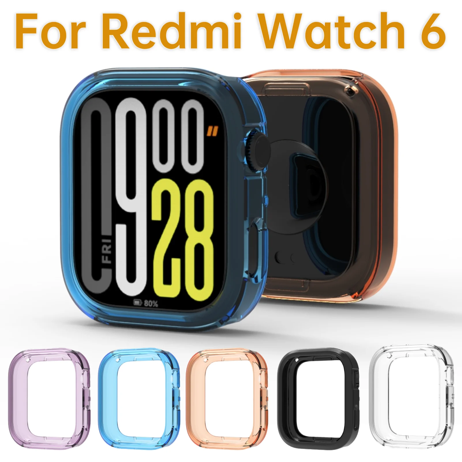 Soft TPU Case Cover For Redmi Watch 6 Anti-Scratch Frame Shell Bumper For Xiaomi Redmi Watch 6 Protector Accessories