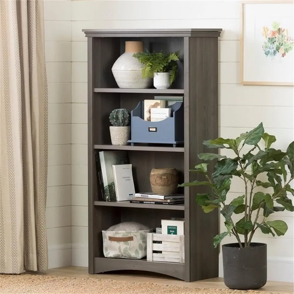 4-Shelf Bookcase, Adjustable Storage Organizer, Home & Office, 57.75