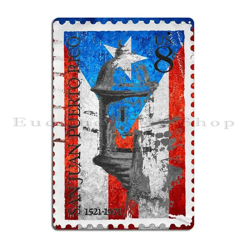 Puerto Rico Flag Pride Metal Plaque Poster Pub Personalized Garage Decoration Designing Club Tin Sign Poster