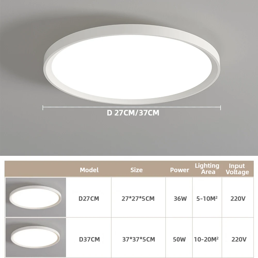 37cm/27cm Ultra Thin LED Ceiling Lamp  LED Lights Room Decor Indoor Ceiling Light for Kitchen Bedroom Living Room Bathroom