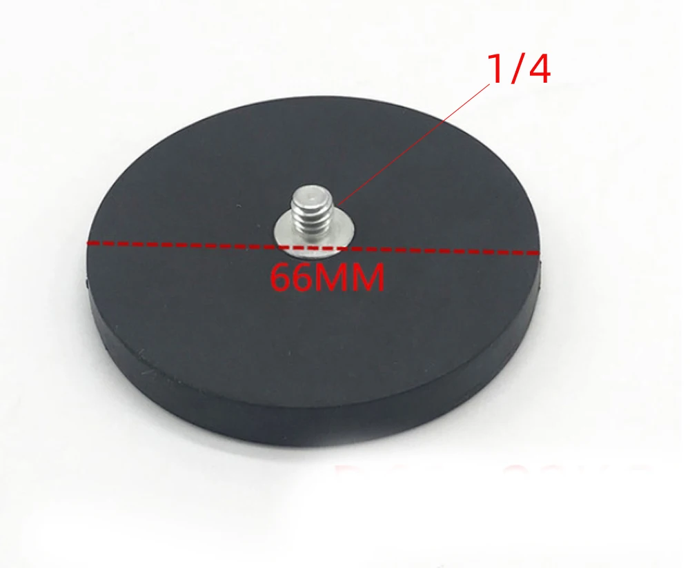 تصميم جديد بقطر 66 مم، حامل مغناطيسي مطلي بالمطاط متوافق مع كاميرات GoPro Hero