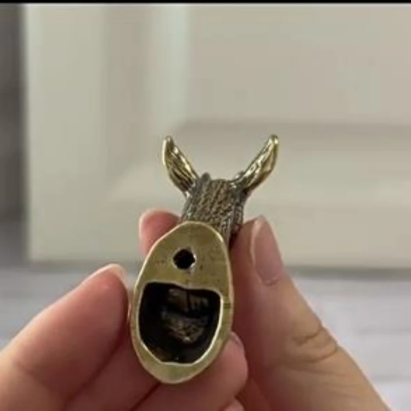 Vintage Furniture Handles Door Knobs Solid Brass Deer Head Shape Animal Single Hole for Cabinet Kitchen Cupboard Drawer Pulls