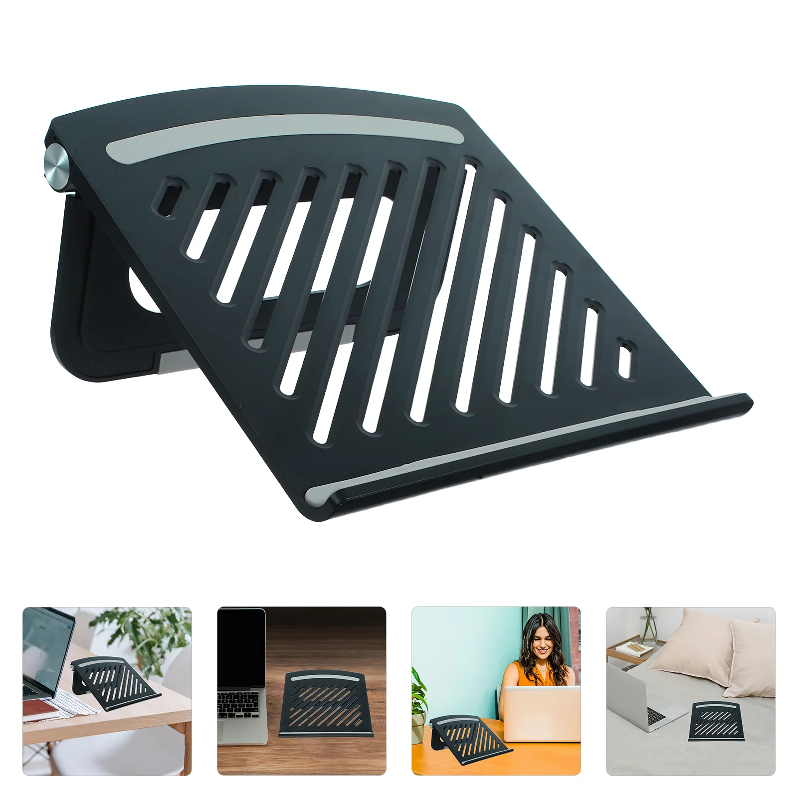 

Foldable Laptop Stand Ventilated Notebook Riser Stable Desktop Holder Adjustable Height 17 Inch Portable Elevator for Home