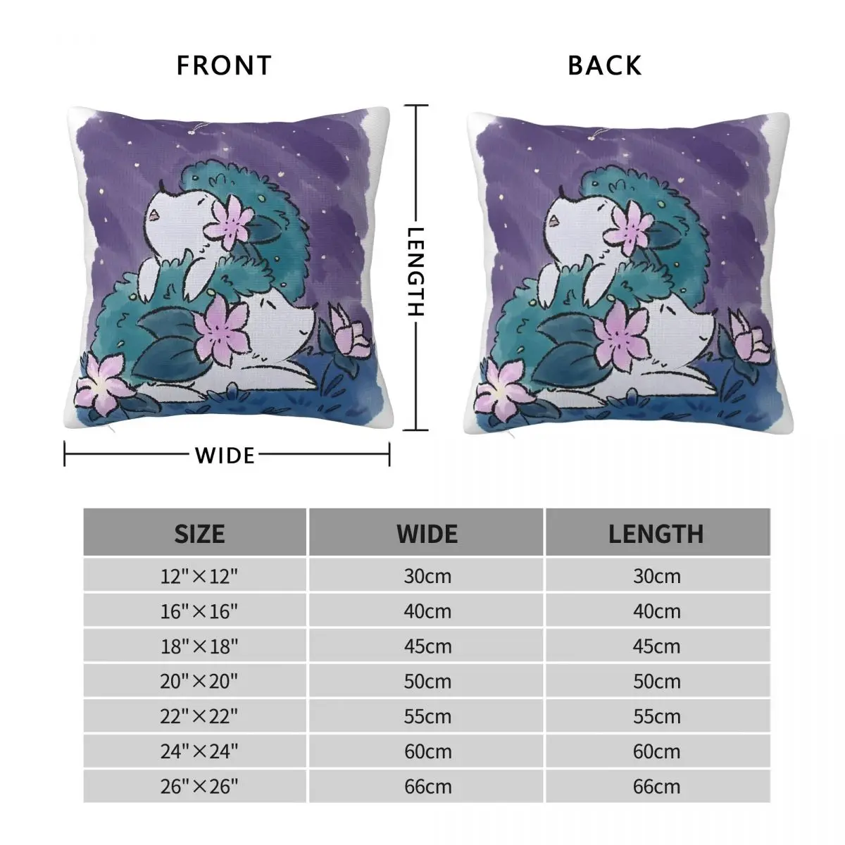 Shaymin Hedgehog Square Pillowcase Polyester Linen Velvet Printed Zip Decorative Pillow Case Sofa Cushion Cover