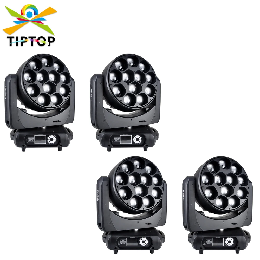 

4 Pack 12x40W High Power Zoom Beam Wash Moving Head Light for Stage Lighting Effect RGBW 4in1 LED DMX512 Control Dj Club