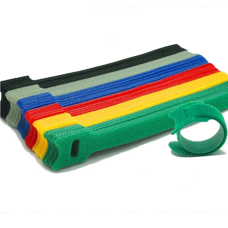 10/100Pcs T-type Cable Tie Wire Reusable Cord Organizer Wire 15*1.2cm Colorful Computer Data Cable Power Cable Tie Straps