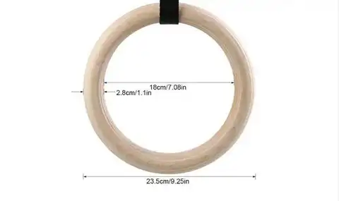 28MM Trä Gymnastikringar med Justerbara Kamspännen Remmar Fitness Hemmagymutrustning Styrketräningsutrustning 8 best sales gymringar - №2