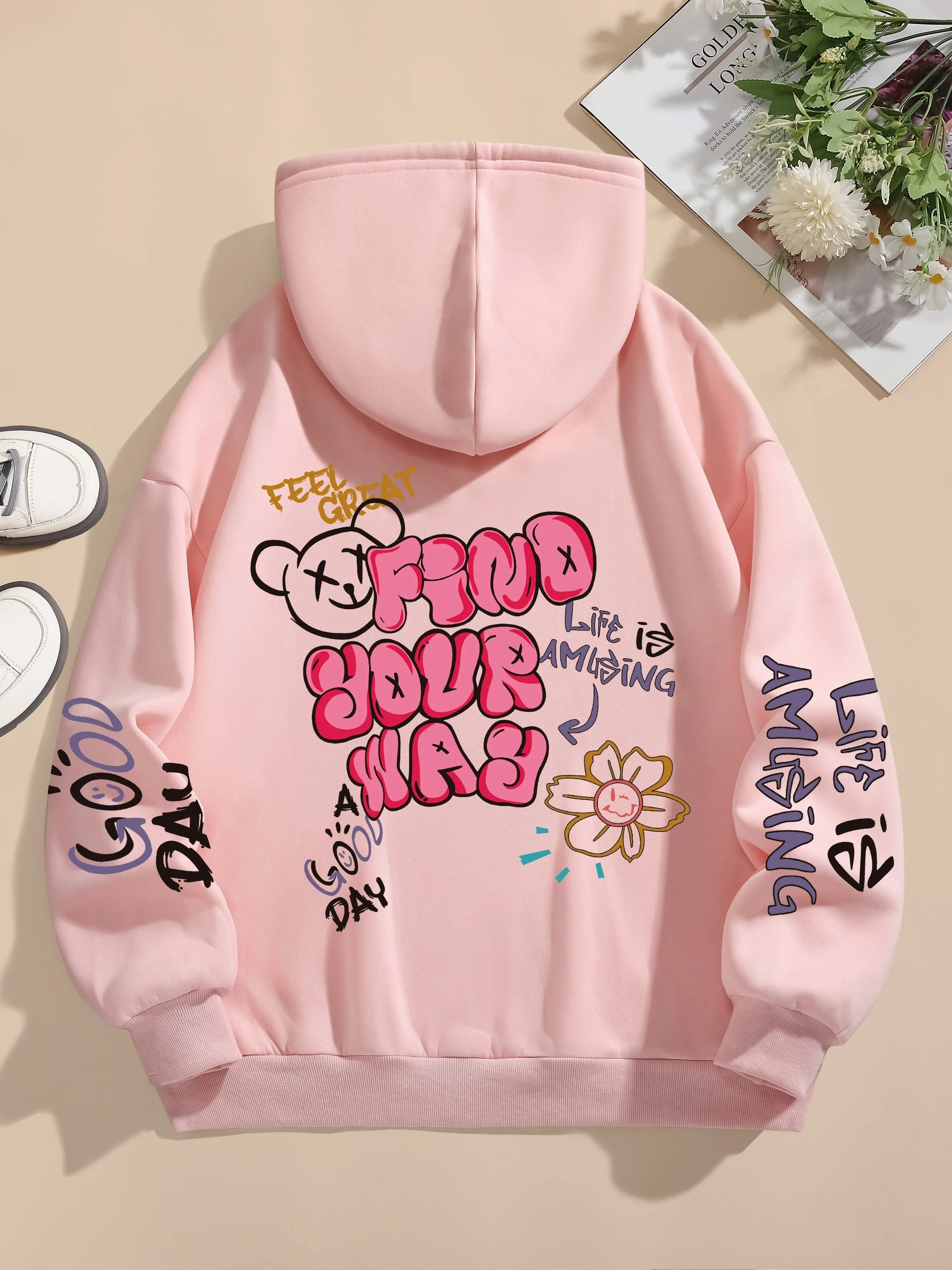 Trendy Bear Alphabet 3d Printed Kids Adults Hoodies Pullover Casual Wild Hooded Long Sleeve Tops Girl/Boy Outdoor Sweat Clothing