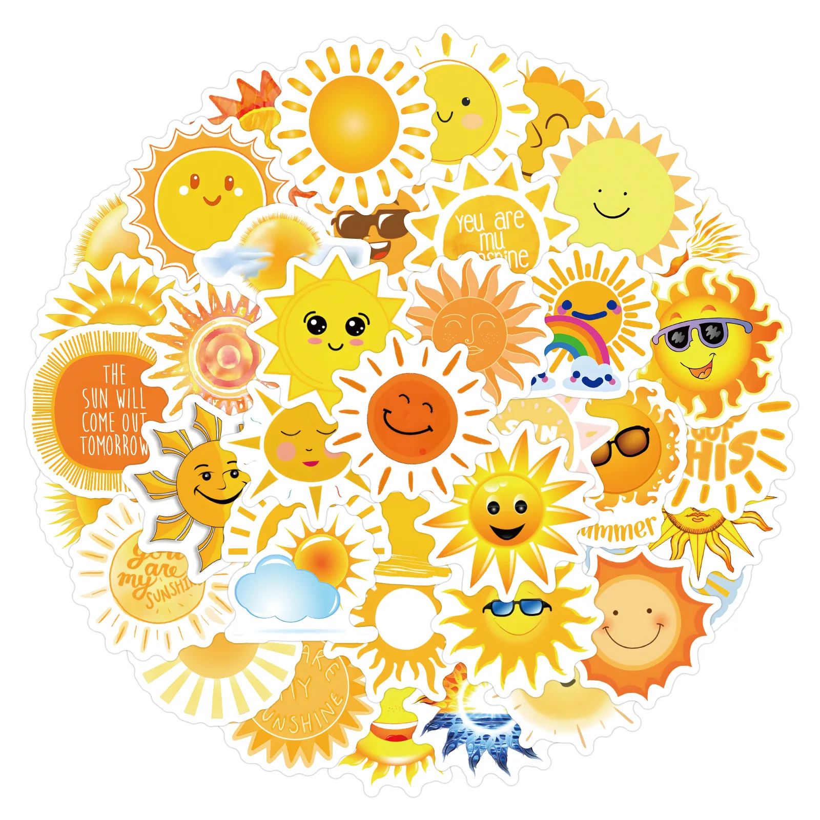 10/60Pcs You Are my Sunshine Sunflower Graffiti Stickers DIY Travel Luggage Phone Guitar Laptop Fridge Cartoon Decal Sticker