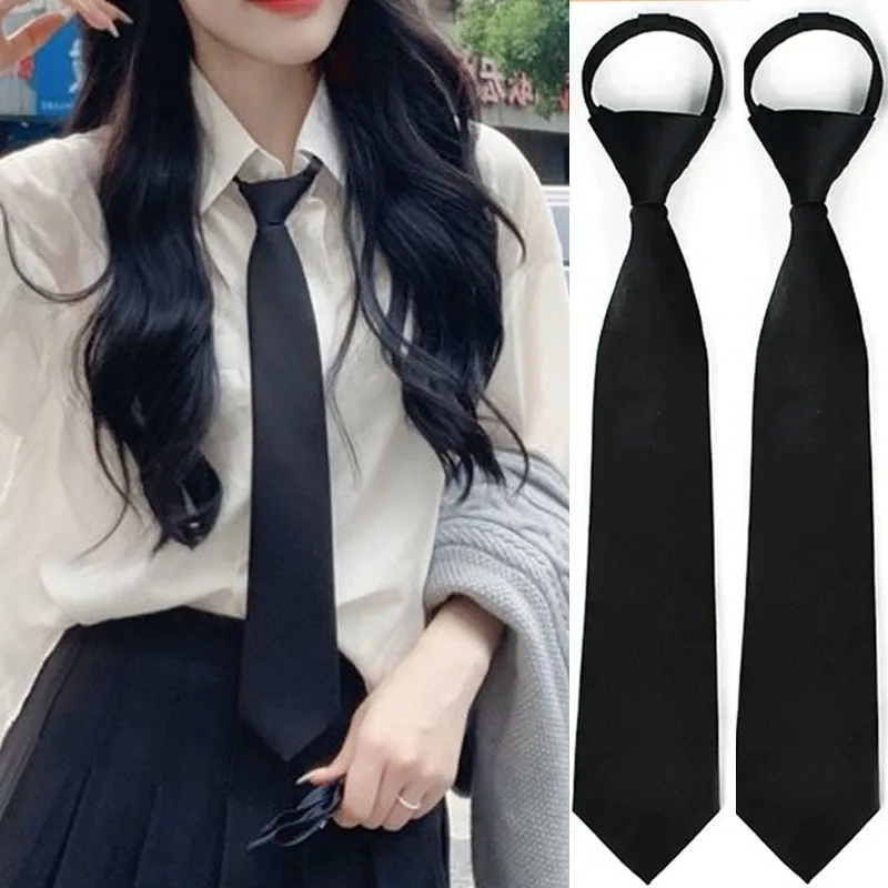 

1/3pcs Unisex Black Simple Clip on Tie Security Tie Uniform Shirt Suit Neckties Steward Matte Funeral Lazy Neck Ties Students