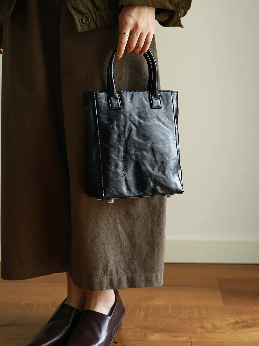 weekend party luxury handmade high quality genuine leather women's handbag simple vintage real cow leather female shoulder bag