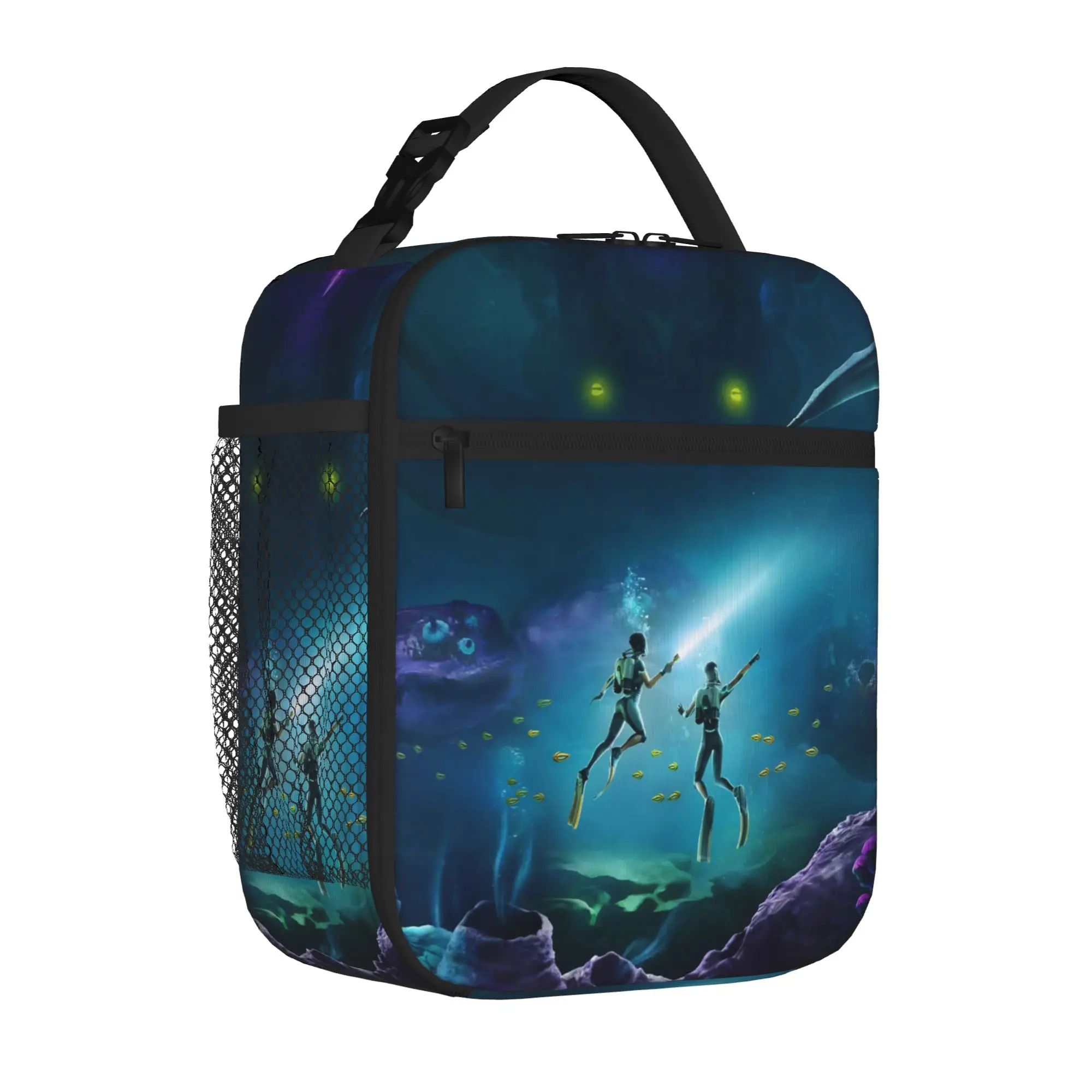 Insulated Lunch Tote Bag Subnauticas Deep Sea Game Harajuku Adventure Creature Thermal Cooler Lunch Boxes Lightweight For School