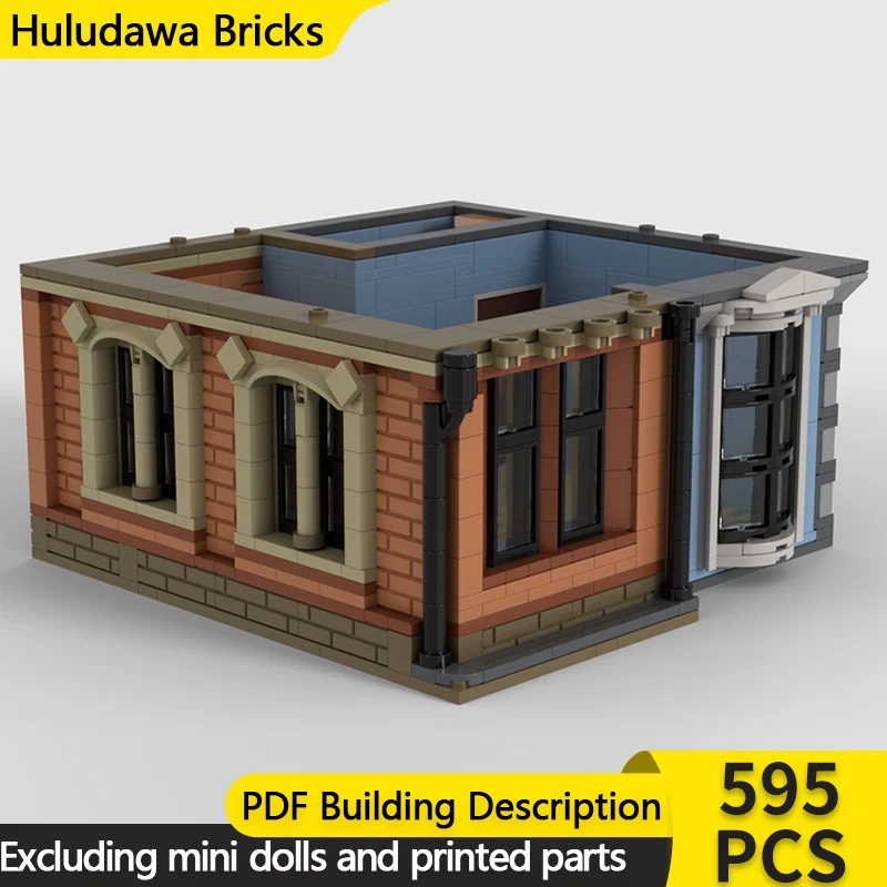 

Модель City Street View MOC, строительные кирпичи, угловой магазин, напольная модульная технология, детские праздничные подарки, сборка игрушек, костюм