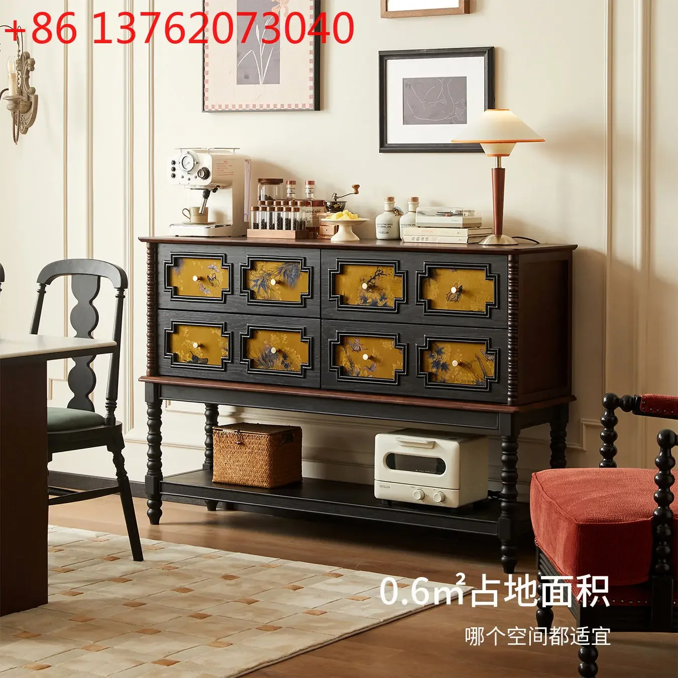 Medieval style entrance entrance entrance cabinet, living room, fragrant cloud yarn counter, American locker
