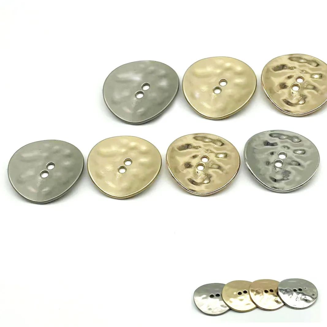 6PCS Of 15/20/25/30MM Concave Metal Button For DIY Sewing Clothing Decorated Two Eyes Metal Buttons