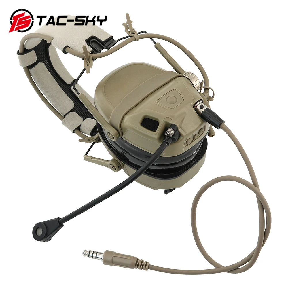 TS TAC-SKY AMP Tactical New Digital Dual DPS Tactical Headset Communication Tactical Upgrade Equipment with Kenwood Plug V2 PTT