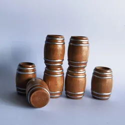 1:12 Wooden Red Wine Barrel Miniature Items Potted Plant Decorative Ornaments Simulation Miniature Bonsai House Scene Decor