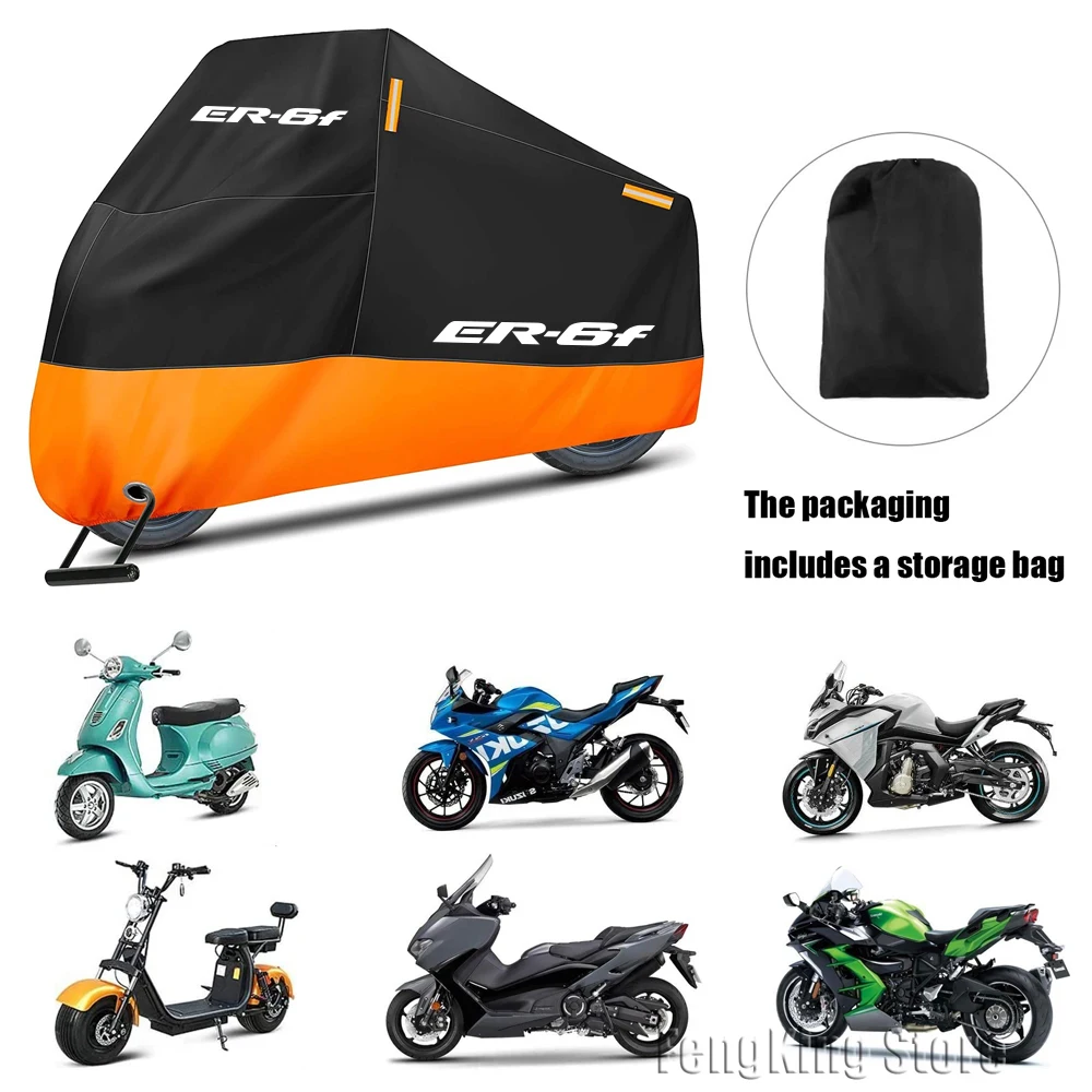 Capa da motocicleta Impermeável Chuva Ao Ar Livre Dustproof UV Protetor Cobre Para Kawasaki ER-6F ER6F 2009-2016 ER6 F 2015 2014 2013