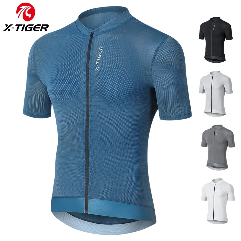 X-TIGER Summer cycling jersey Sports Breathable Short Shirt Slim Pro Cycling Jersey Racing Tops Casual Apparel Cycling Shirt