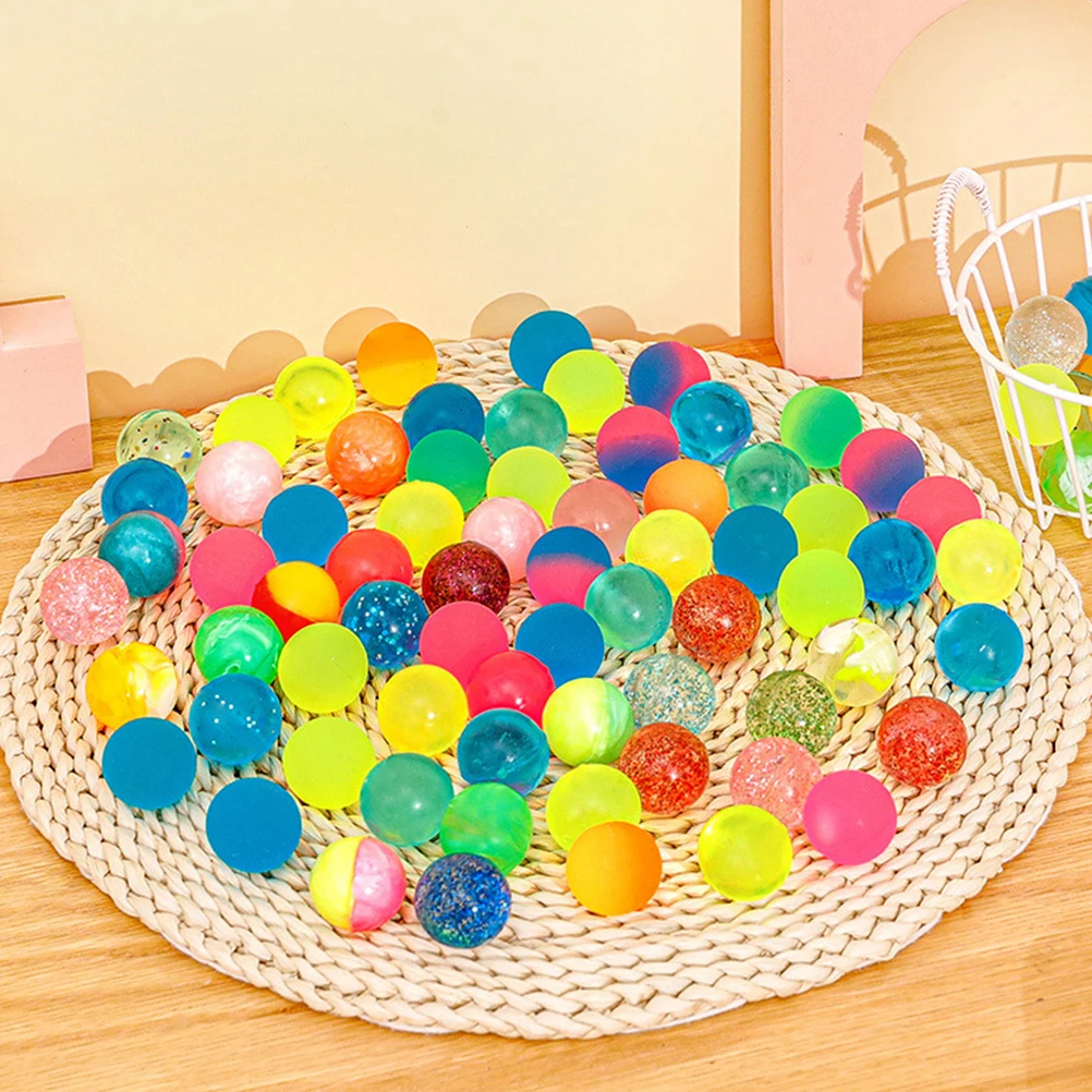 25 Pcs Children's Bouncing Ball Small Bouncy Balls for Kids Airplane Bulk Toy Plastic Jumping Colorful