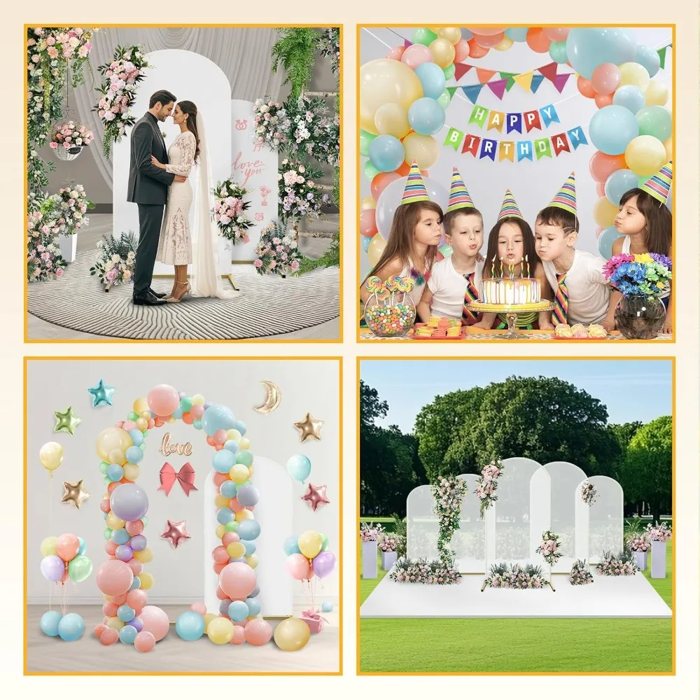 

Стойка для свадебной арки с белым чехлом 5 футов и 100 разноцветными шарами для вечеринок, детских праздников, выпускных церемоний