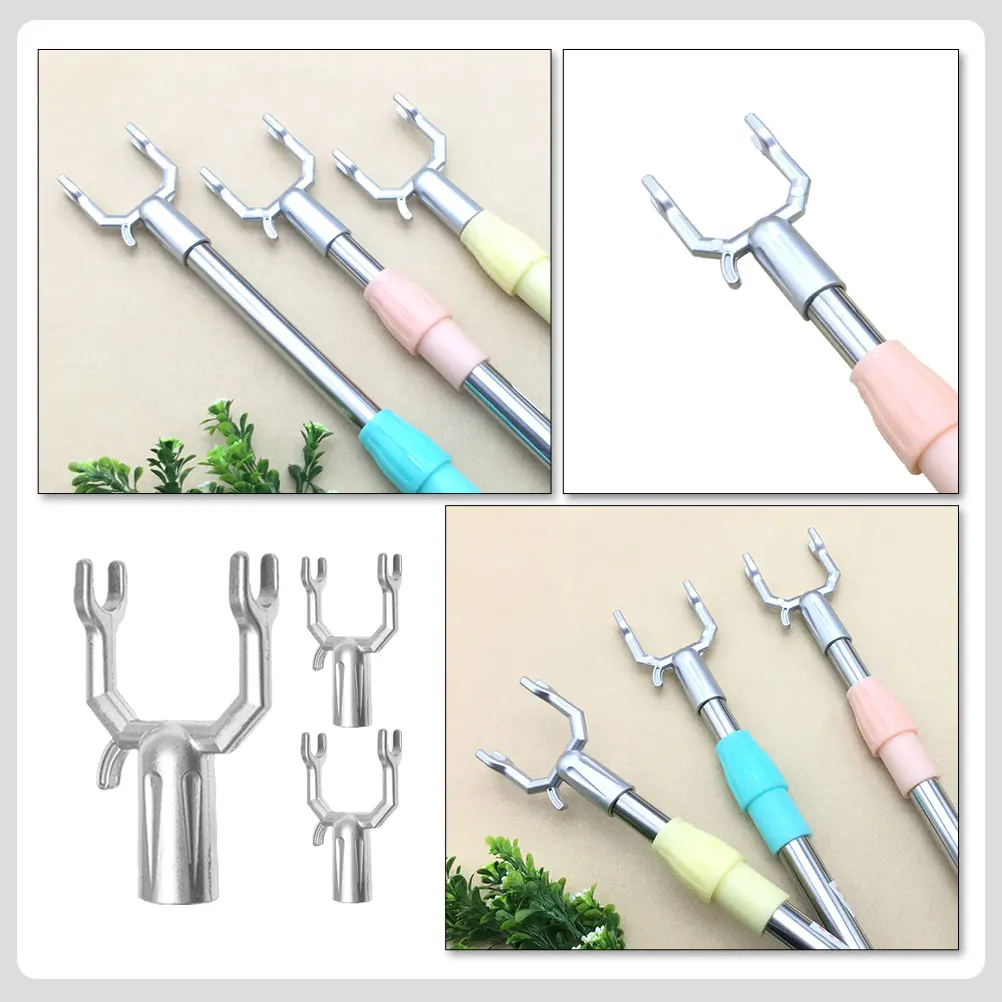 

3pcs Clothes Hanger Support Rod Fork Aluminum Alloy Connector Home Supplies Decorative Practical Tools