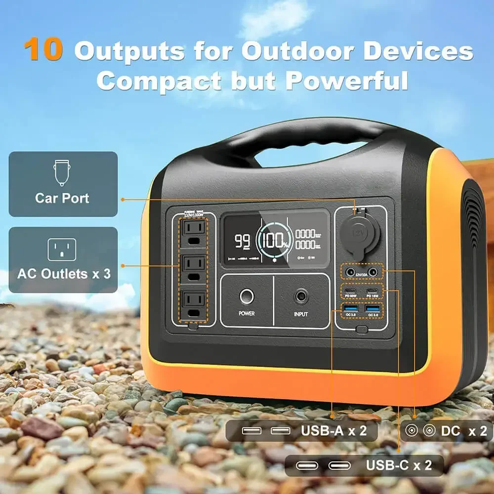 In stock backup charger camping lifepo4 110v emergency ac dc generator 120v portable power station 1800 watt solar battery