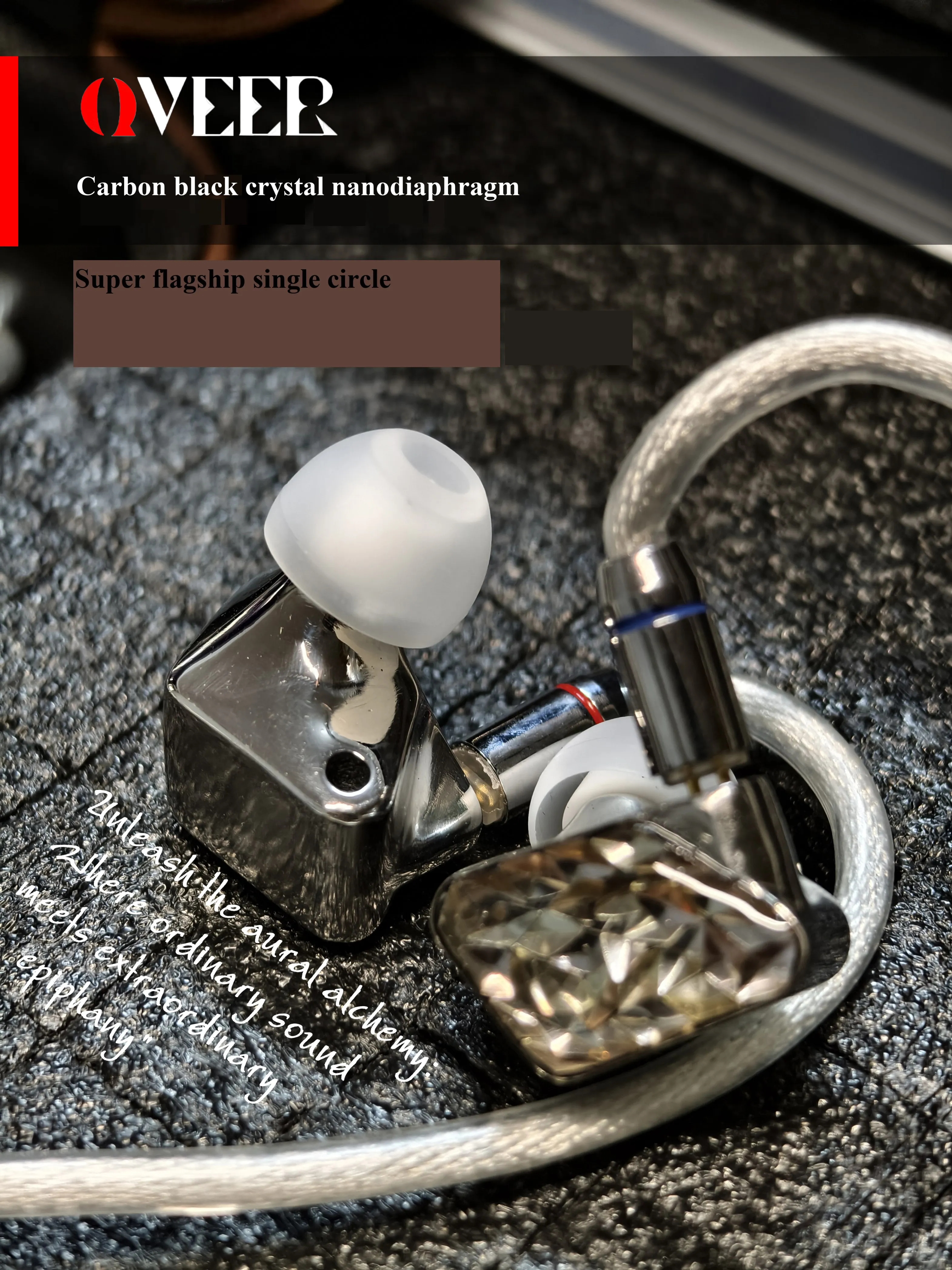 Słuchawki Qveer Rhapsody Carbon Crystal Nano Ultra Flagship Dynamic Popular Vocal Hifi Music Monitor Studio Audiophiles Bass