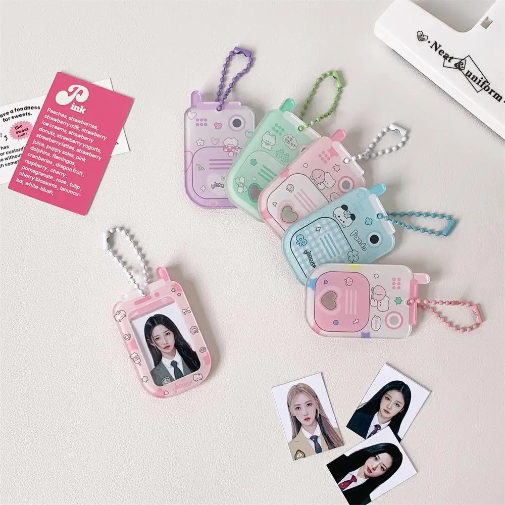 Cartoon Transparent Photo Card Display Sleeves Bag Charms Keychain Badge Holder Students Gift Stargazer Card Holders