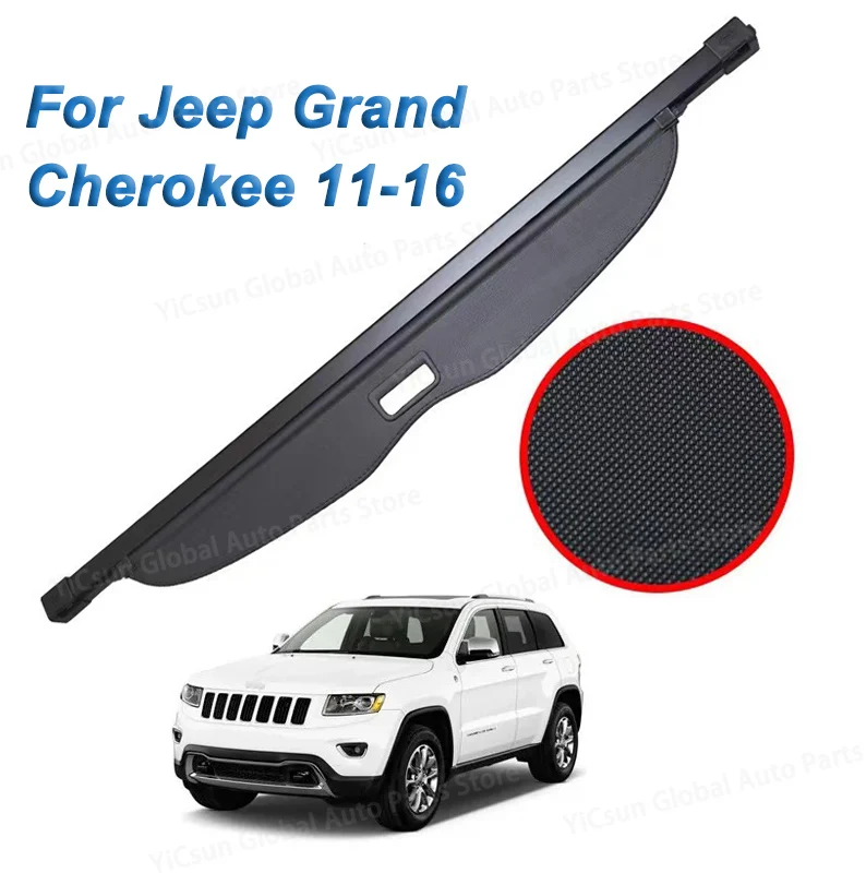 

For Jeep Grand Cherokee 11-16 Black Privacy Screen Retractable Trunk Security Tonneau Cover Luggage Shield Shade Cargo Cover