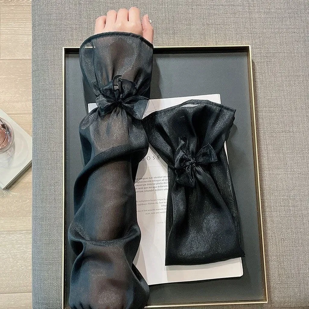 

Sun Arm Sleeves Glitter Bow Tie Arm Covers Uv Arm Sleeves Plus-Size For Sun Short Trips Outdoor Shopping