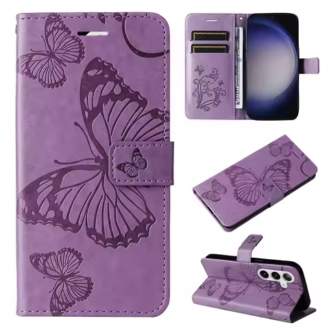 Big Butterfly Case For Samsung Galaxy S25 S24 S23 S22 S21 S20 Ultra FE S10 S9 Plus S25 Edge Wallet Card Leather Phone Book Cover