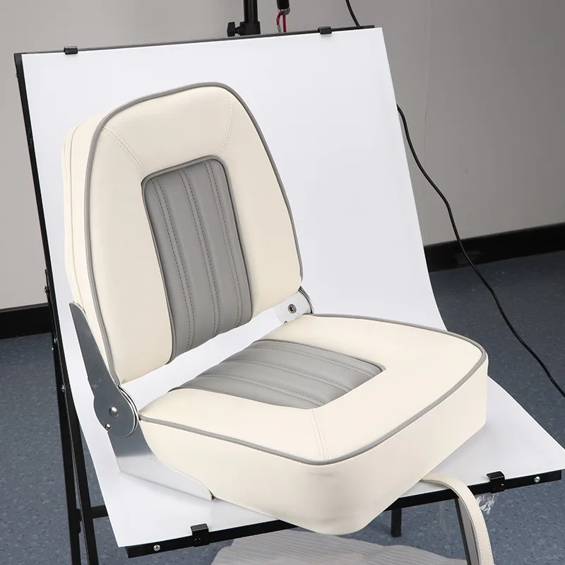 Foldable High Back Boat Seat Waterproof UV Resistant Thick Cushion Pontoon Fishing Chair for Speedboat Canoe Yacht