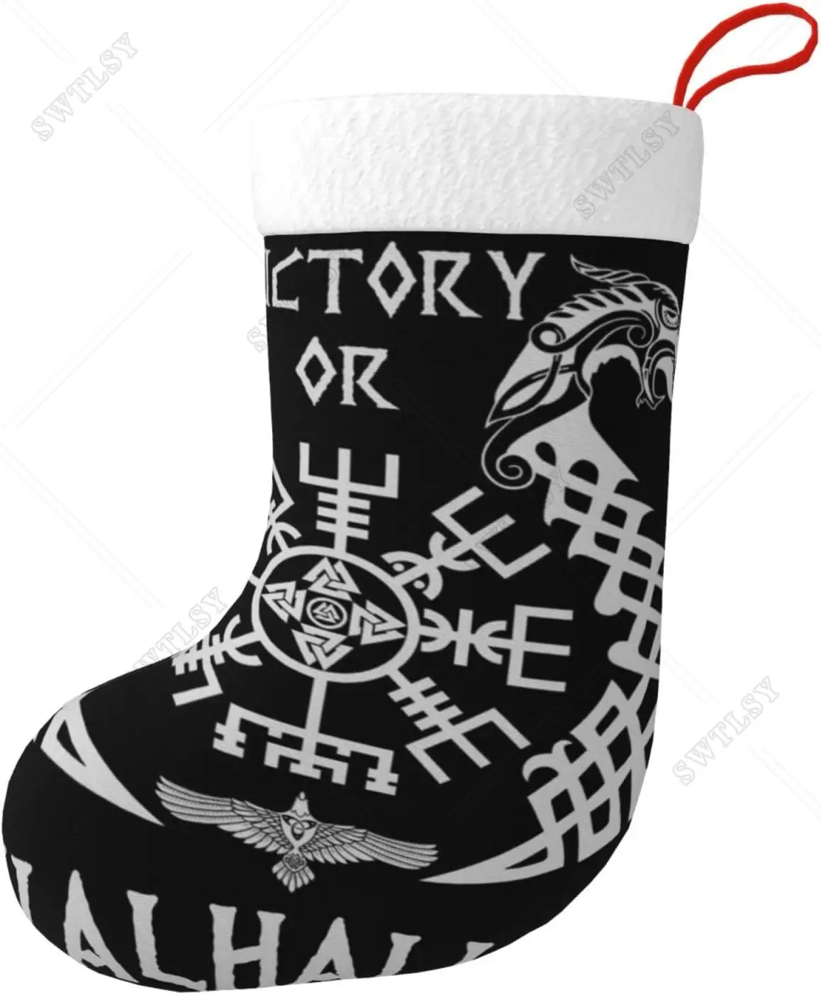 Vikings Norse Mythology Pagan Symbol Christmas Stocking, Gift Decoration Socks, Christmas Tree Holiday Party Decoration