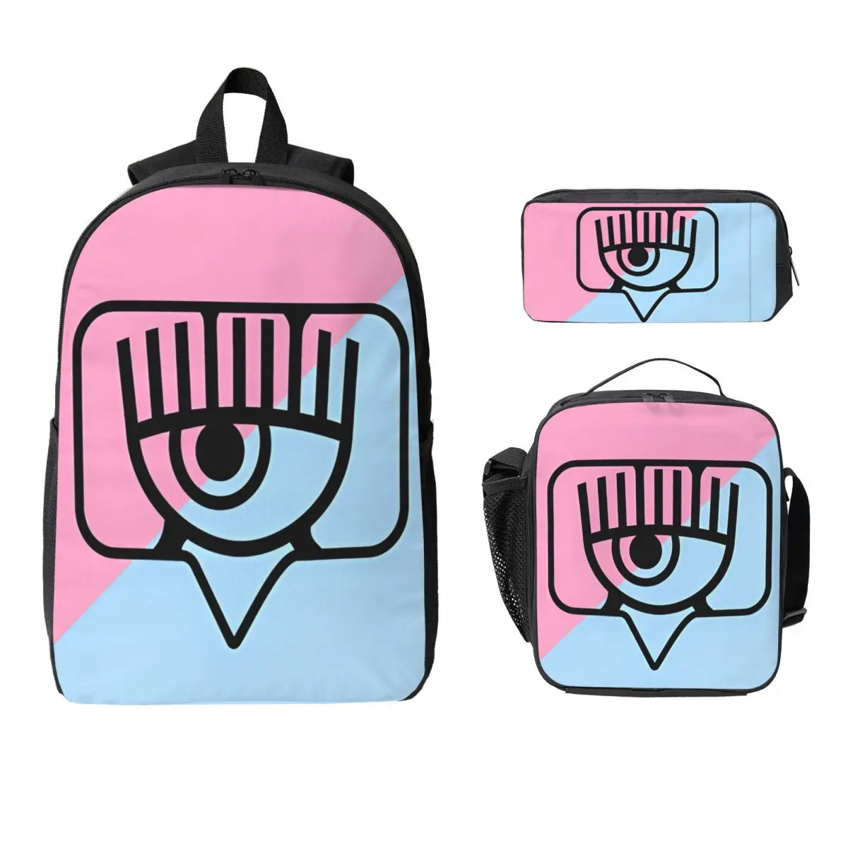 

Ferragnis Chiara Eyes Kids Backpack Lunch Box Pen Bags for Boys Girls Backpacks Schoolbag Bookbag Set