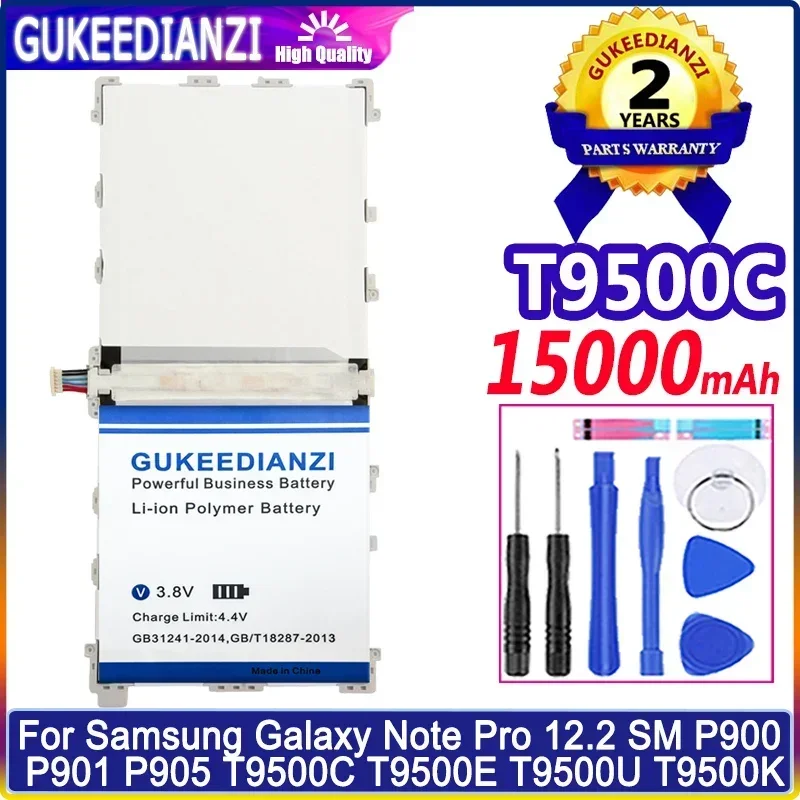 サムスンギャラクシータブの交換用バッテリー、タブノートプロ12.2 SM-T900 SM-P900 SM-P901 SM-P905 t9500k t9500e t9500u、t9500c、15000mah