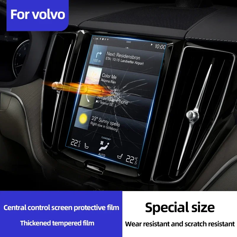 

for Volvo XC60 V60 V90 S90 S60 XC90 XC40 C40 Car GPS Navigation Screen Tempered Film Central Control Display Protection Membrane