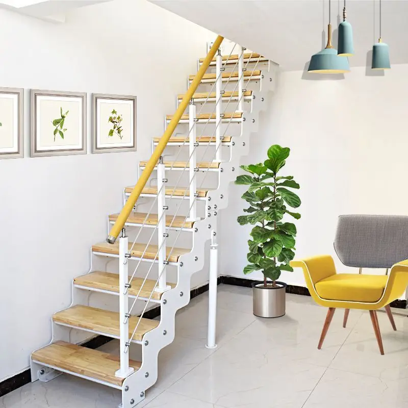 

Duplex apartment steel wood steel frame structure double beam stairs loft home