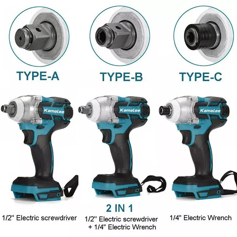 Imagem -03 - Chave de Impacto Elétrica sem Escova Kamolee Alto Torque Compatível com a Bateria Makita 18v Dtw285 520n.m 4