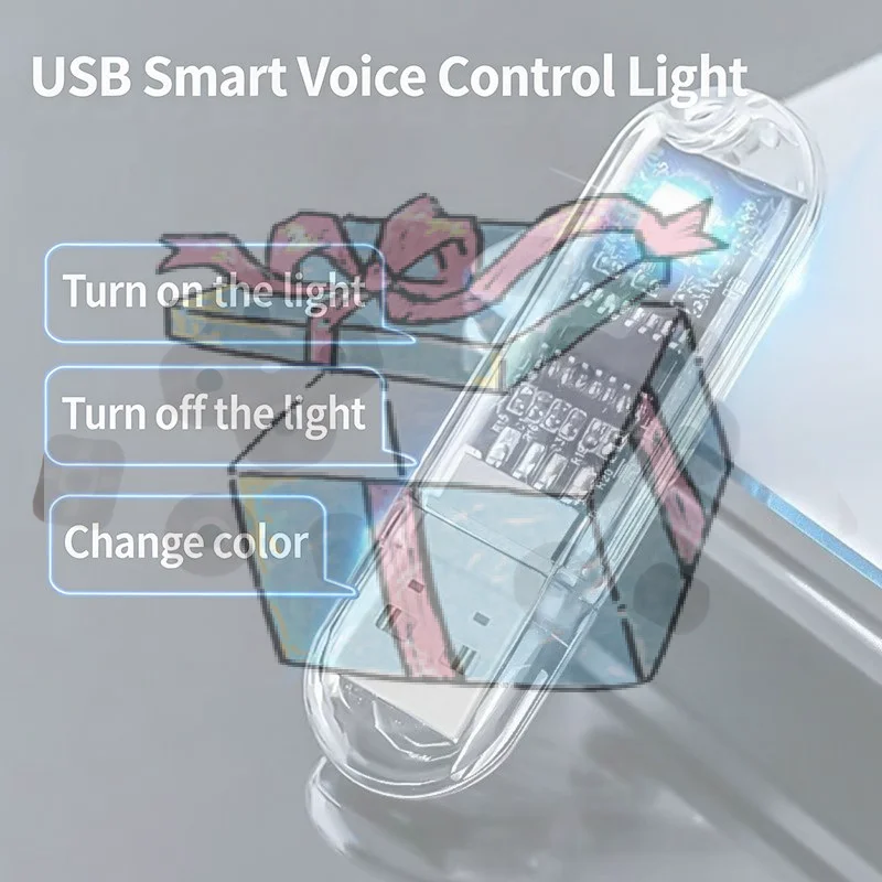 

【CCA】AI Voice-controlled USB Sound-activated LED Night Light/bedside Sleep Light