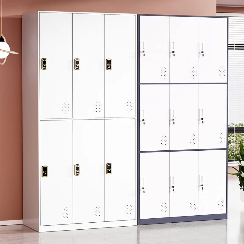 Steel Locker Staff Cabinet Dormitory Workshop Shoe Cabinet Gym Bathroom Office Iron Storage